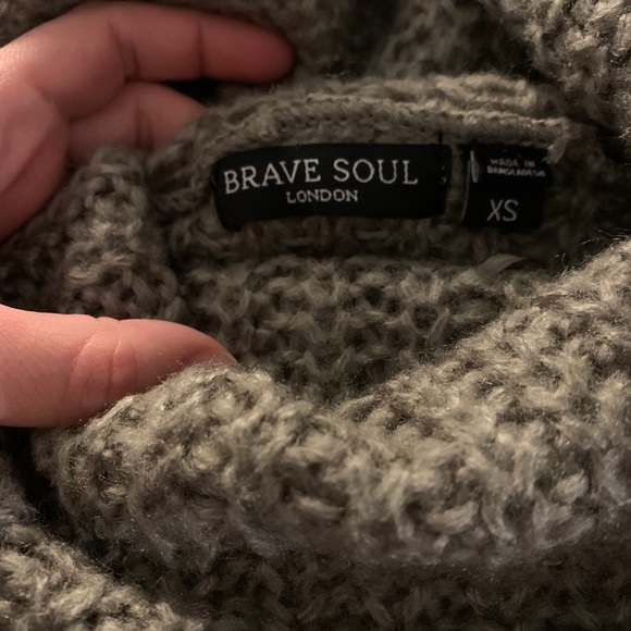 Gray Knit Cowl Neck Sweater Dress - Picture 3 of 3